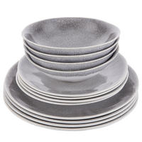 GESCHIRR-SET (12-teilig) Atlantis - Weiß/Grau, Keramik (28/3/28cm) - BUTLERS