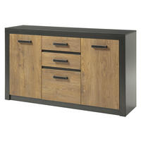 SIDEBOARD Kastanie grau Fresco , Kommode, 153 x 88 cm - Kastanienfarben/Dunkelgrau, Holzwerkstoff/Kunststoff (153/88/42cm) - Furn.Design