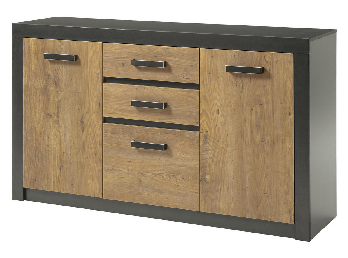 SIDEBOARD Kastanie grau Fresco , Kommode, 153 x 88 cm - Kastanienfarben/Dunkelgrau, Holzwerkstoff/Kunststoff (153/88/42cm) - Furn.Design