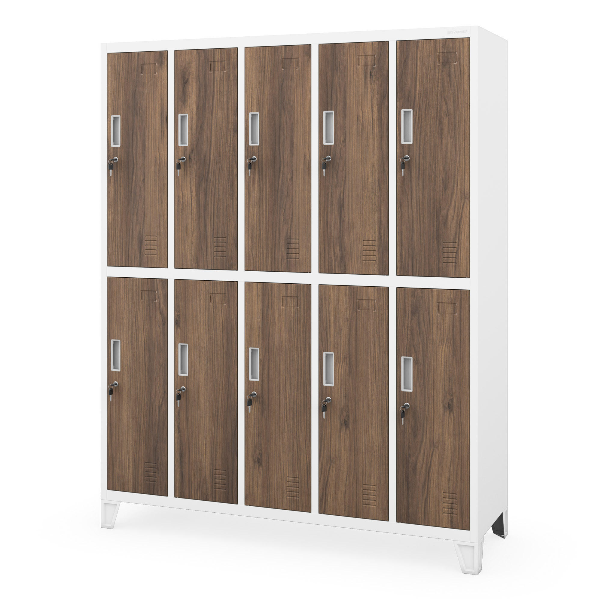 ARBEITSSCHUTZ-KLEIDERSCHRANK BARTEK 172x136x45 cm - Nussbaumfarben/Weiß, Metall (136/172/45cm) - Jan Nowak