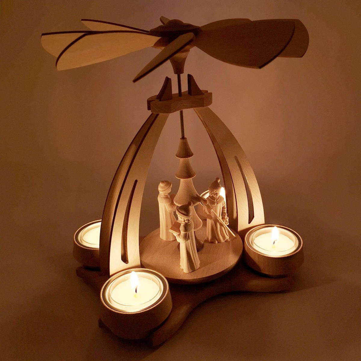 TISCH-PYRAMIDE Kurrendesänger Figuren a. Südtirol 14/18/24 cm - Multicolor, Holz (0.1/24/0.1cm) - Dekoteam24