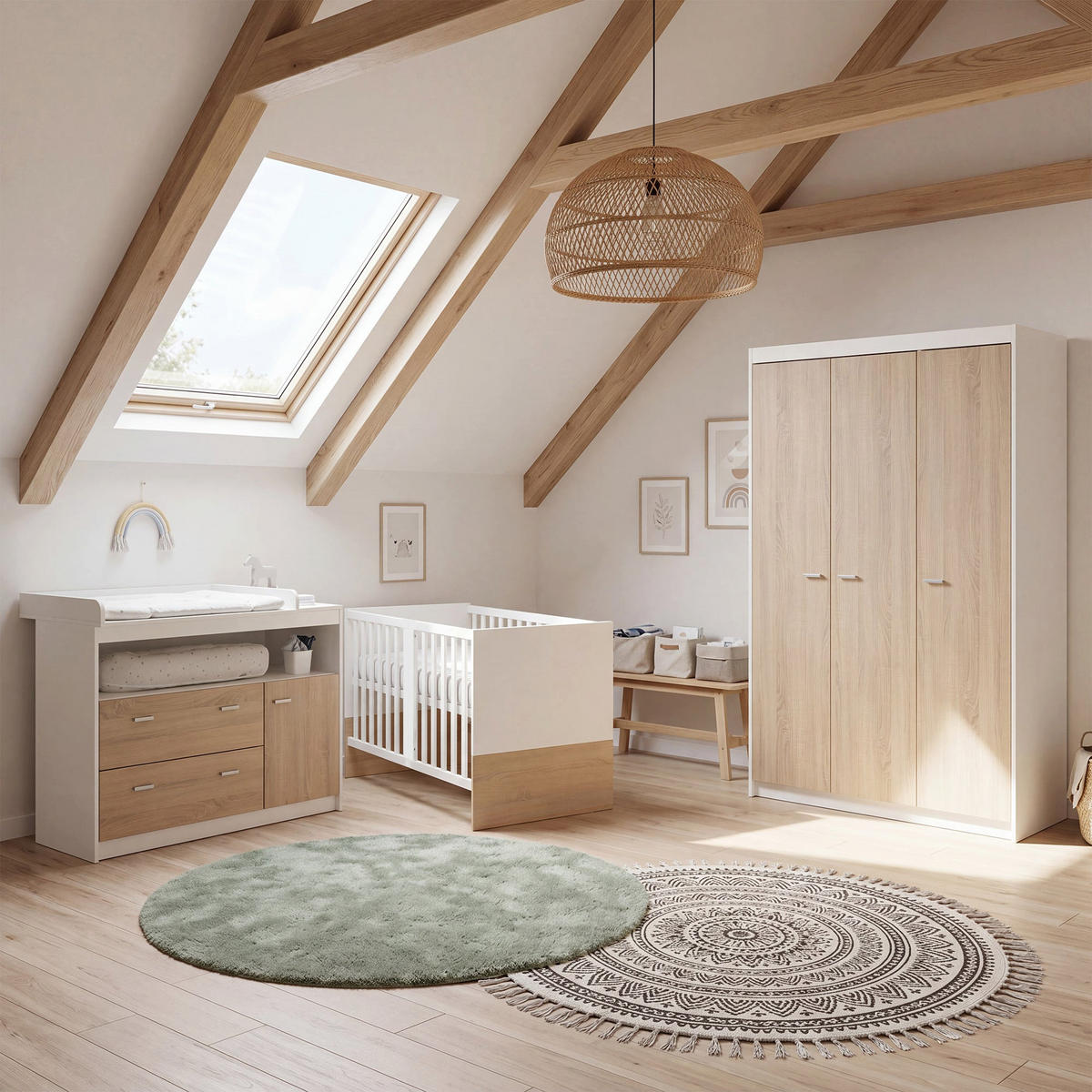 BABYBETT Gabriella 70 x 140 cm - Weiß, Holzwerkstoff (70/140cm) - Roba