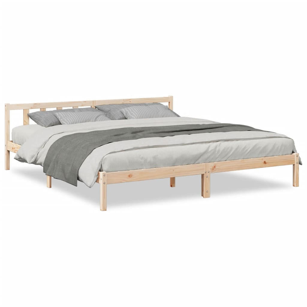 MASSIVHOLZBETT Extra Lang Ohne Matratze 180/220 Kiefernholz - Braun, Holz (180/220cm) - vidaXL