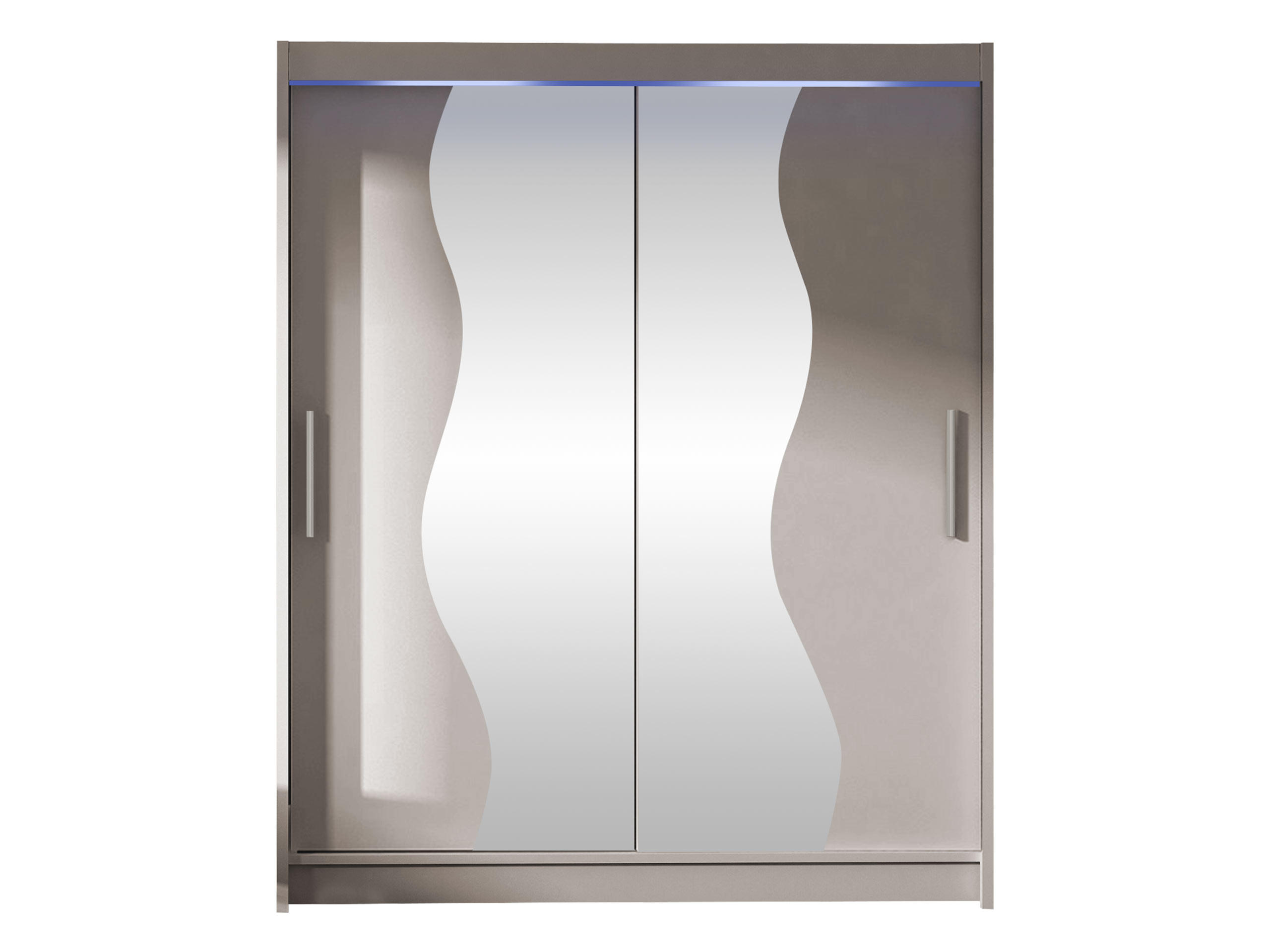 SCHWEBETÜRENSCHRANK Westa S, mit RGB LED Beleuchtung - Kaschmir/Silberfarben, Holzwerkstoff/Metall (150/200/58cm) - MIRJAN24