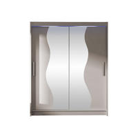 SCHWEBETÜRENSCHRANK Westa S, mit RGB LED Beleuchtung - Kaschmir/Silberfarben, Holzwerkstoff/Metall (150/200/58cm) - MIRJAN24
