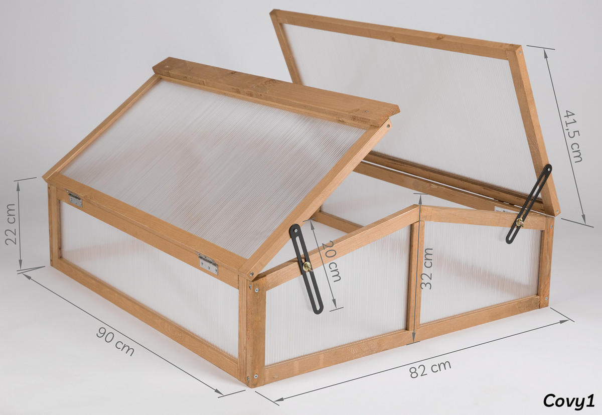 FRÜHBEET Aufsatz aus Holz, wetterfest mit Abdeckung, für Garten & Balkon - Braun, Holz (90/32/82cm) - needs&wants