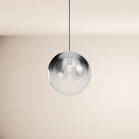 HÄNGELAMPE Orb 1.5m Abhängung Rauch Verlauf/Schwarz Ø 30cm - Schwarz/Grau, Glas (30/30/30cm) - s.luce