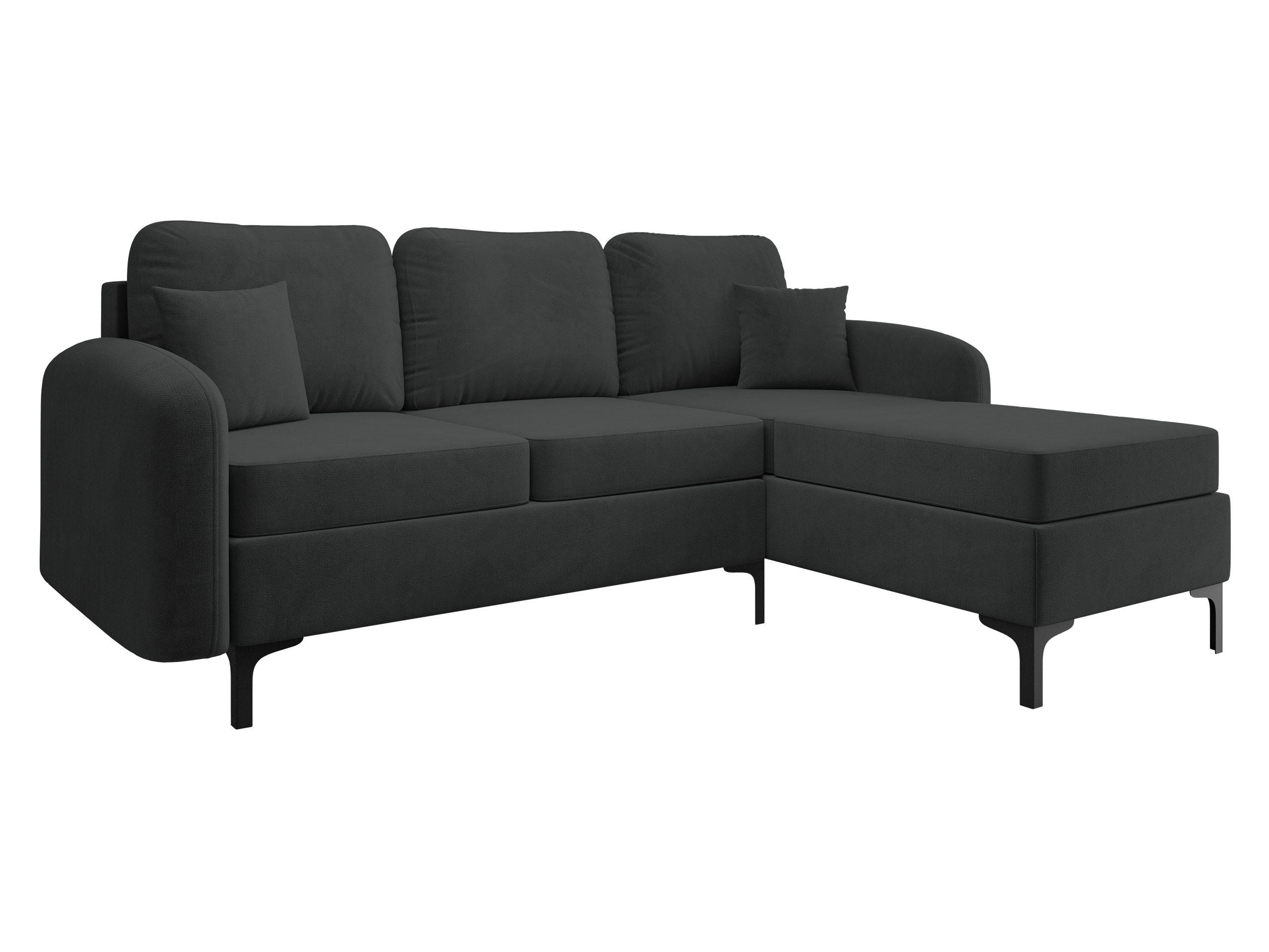ECKSOFA Venice, Seite: Rechts - Schwarz/Braun, Holz/Textil (225/172cm) - MIRJAN24