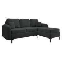 ECKSOFA Venice, Seite: Rechts - Schwarz/Braun, Holz/Textil (225/172cm) - MIRJAN24