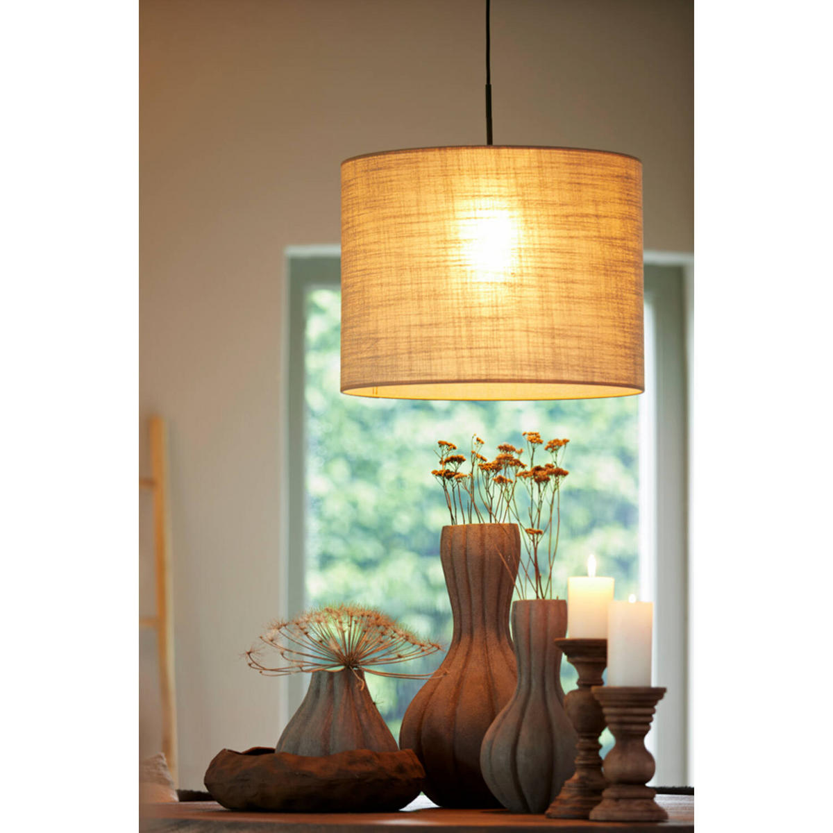 VASE ZUCCA Ø19,5x34 cm, Grau - Grau, Kunststoff (34cm) - Light & Living