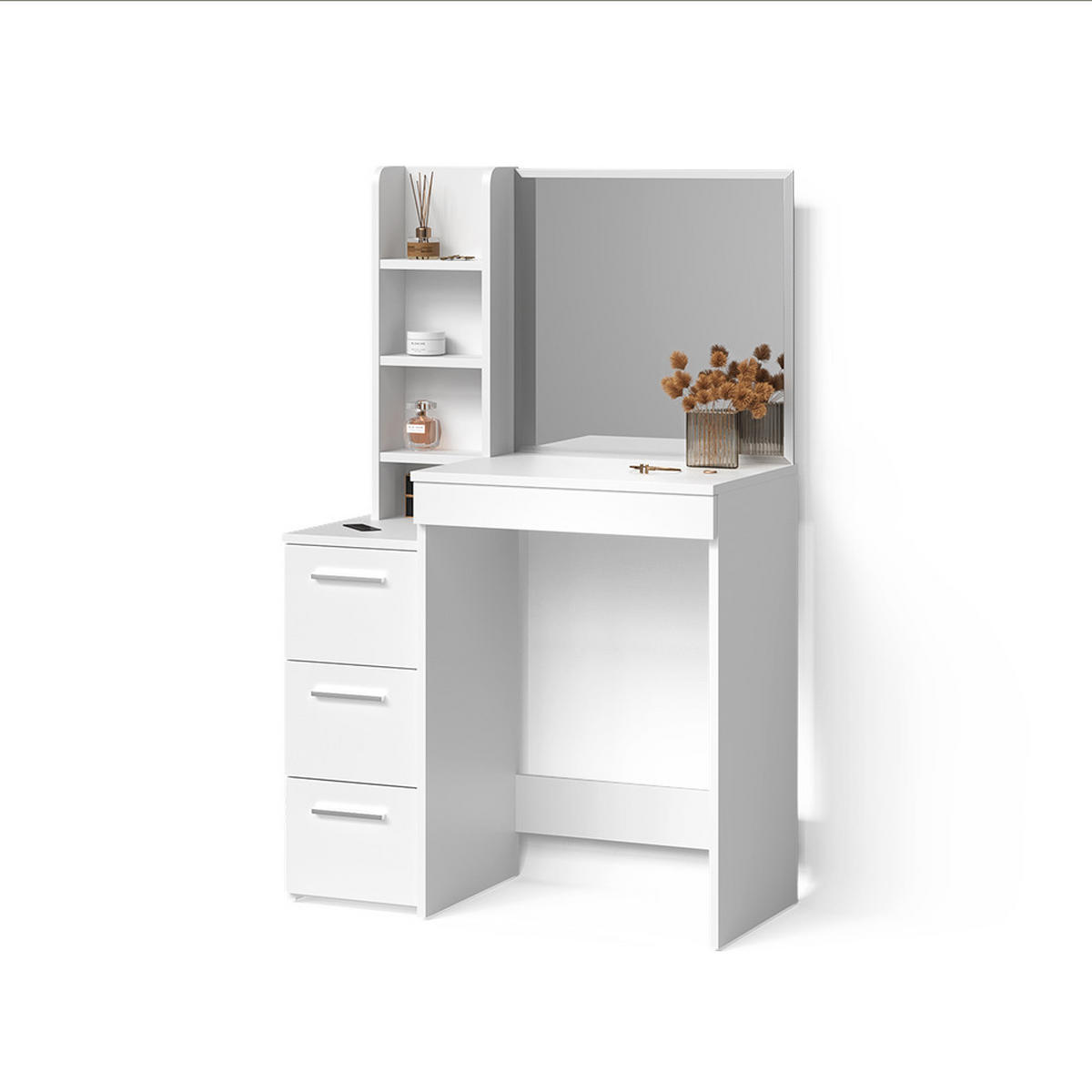 SCHMINKTISCH Ivera Weiß 79.9 cm - Weiß, Holzwerkstoff (79.9/127.4/40cm) - Livinity®