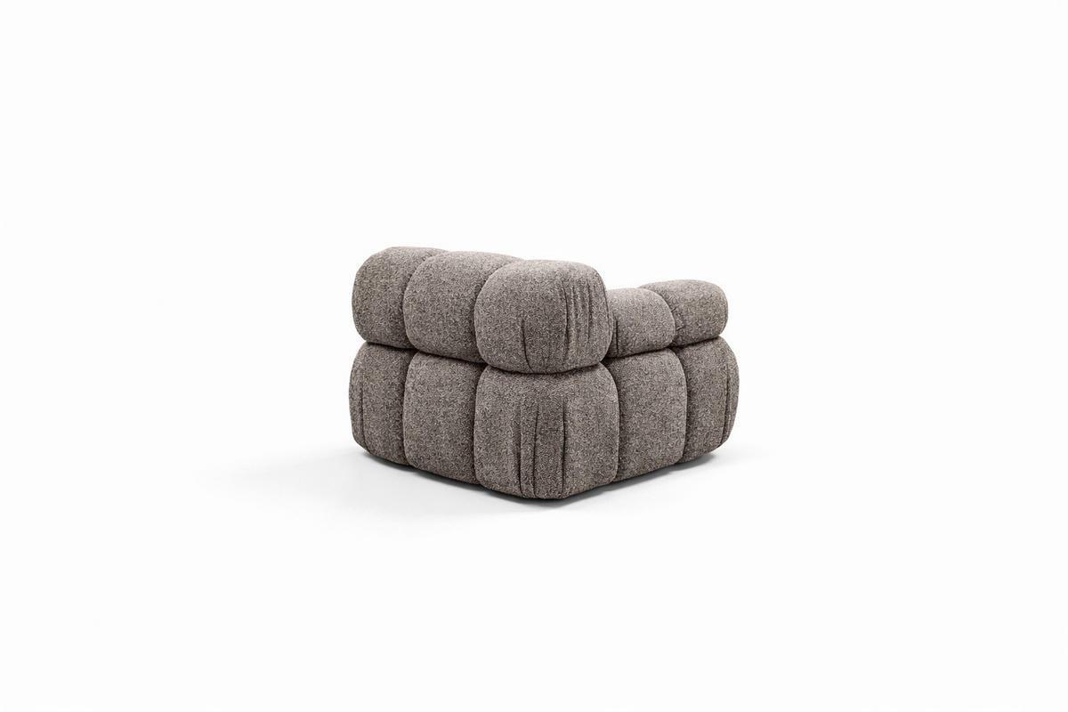 MODUL Seitlich, Für Modulares System, Stoff Abriamo, Braun, Links, Selia - Braun, Holz (95/70/95cm) - Kaiser Möbel