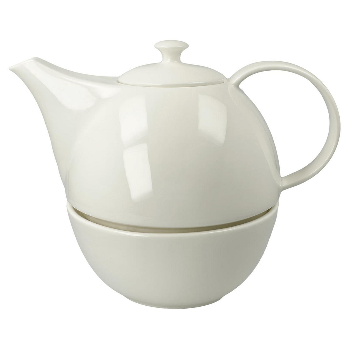 TEEKANNE MIT STÖVCHEN TableWare weiß 1,2 l - Weiß, Keramik (1.2L) - Goebel
