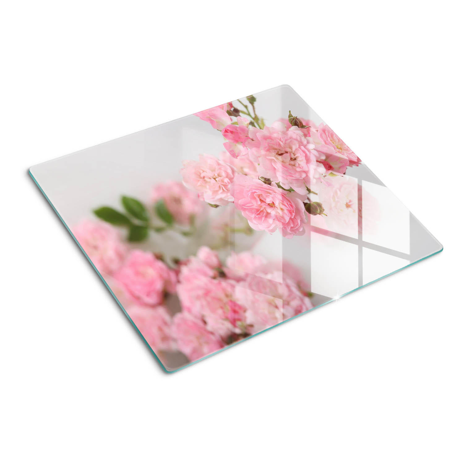 GLASPLATTE 60x52 cm Wildrosen - Pink, Glas (60/0.4/52cm) - TULUP