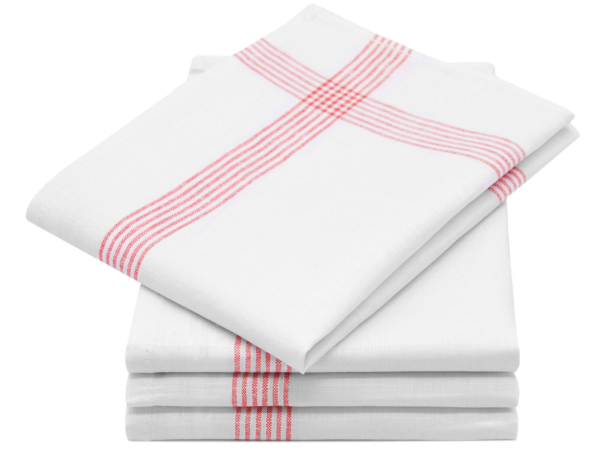 GESCHIRRTÜCHER, 4er-Set, 50x70 cm, 100% Leinen, Weiß - Weiß, Textil (50/70cm) - Zollner