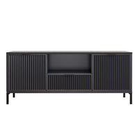 TV-LOWBOARD mit 1 Schublade und 2 Türen, Beige - Schwarz/Dunkelblau, Holzwerkstoff/Metall (135/56.1/40.6cm) - Idohome