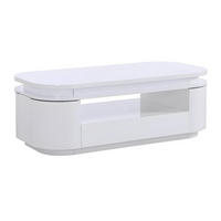 COUCHTISCH mit 4 Türen & 1 Schublade + LEDs - MDF - Weiß - VANDANA - Weiß, Holz (120/60/42.5cm) - Vente-Unique