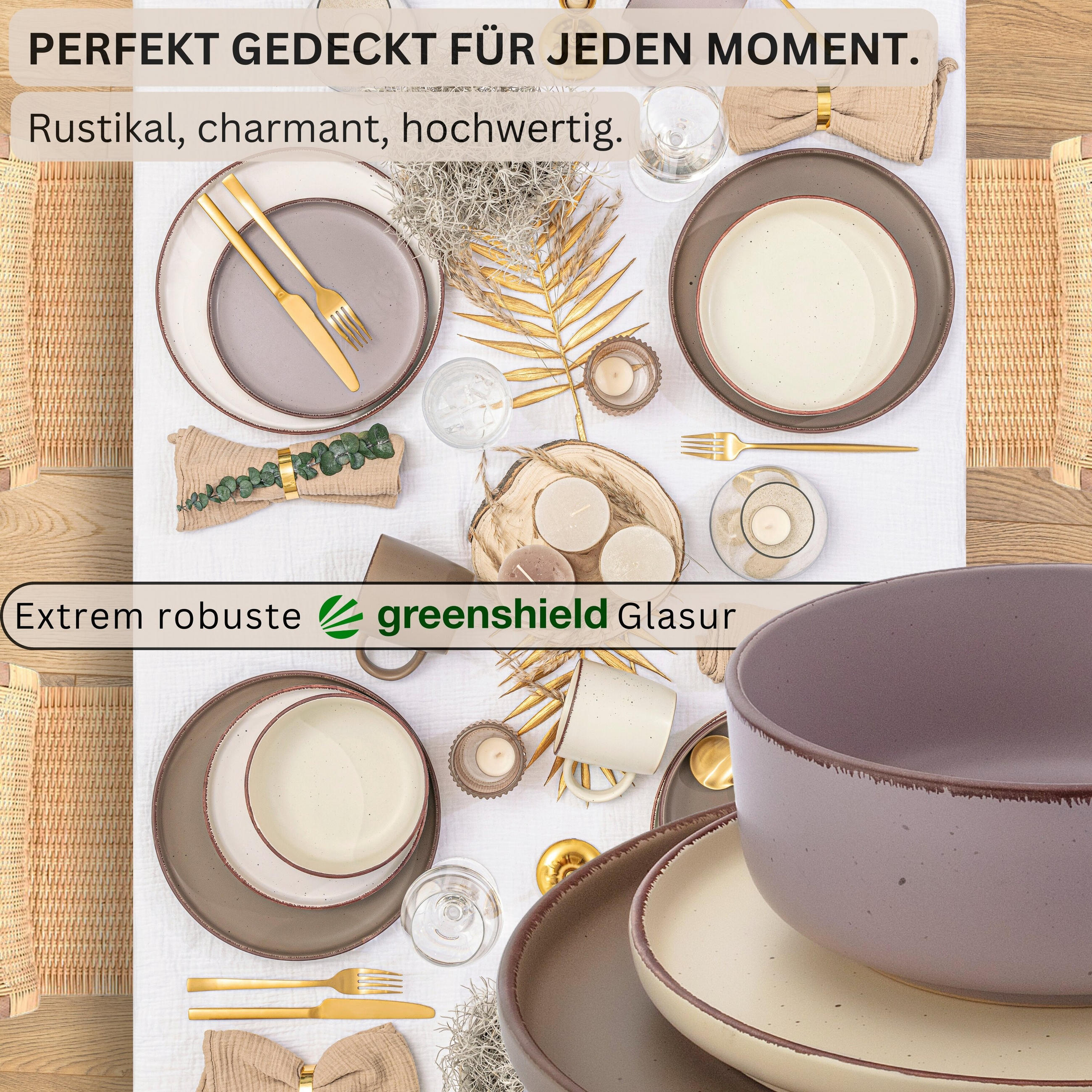 Thumbnail - Sänger Kombiservice, Mehrfarbig, Stein, Rund, 27x9.5x27 cm, kratzfest, Essen & Trinken, Geschirr, Geschirr-Sets, Kombise...