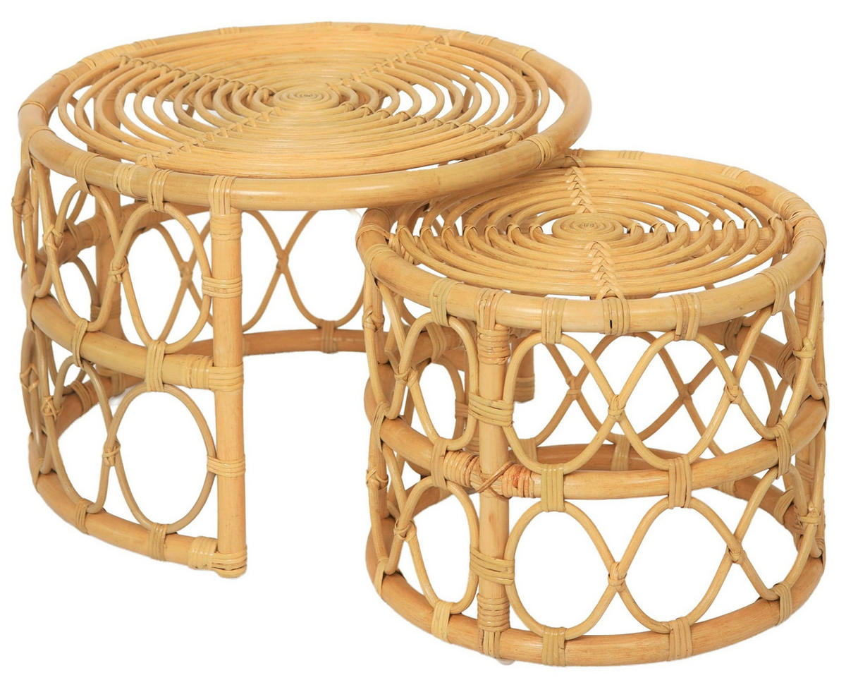 COUCHTISCH 2tlg. Rund Braun 60 x 60 x 41 cm / 45.5 x 45.5 x 36 cm - Braun, Holz (60/60/41cm) - Nordlys