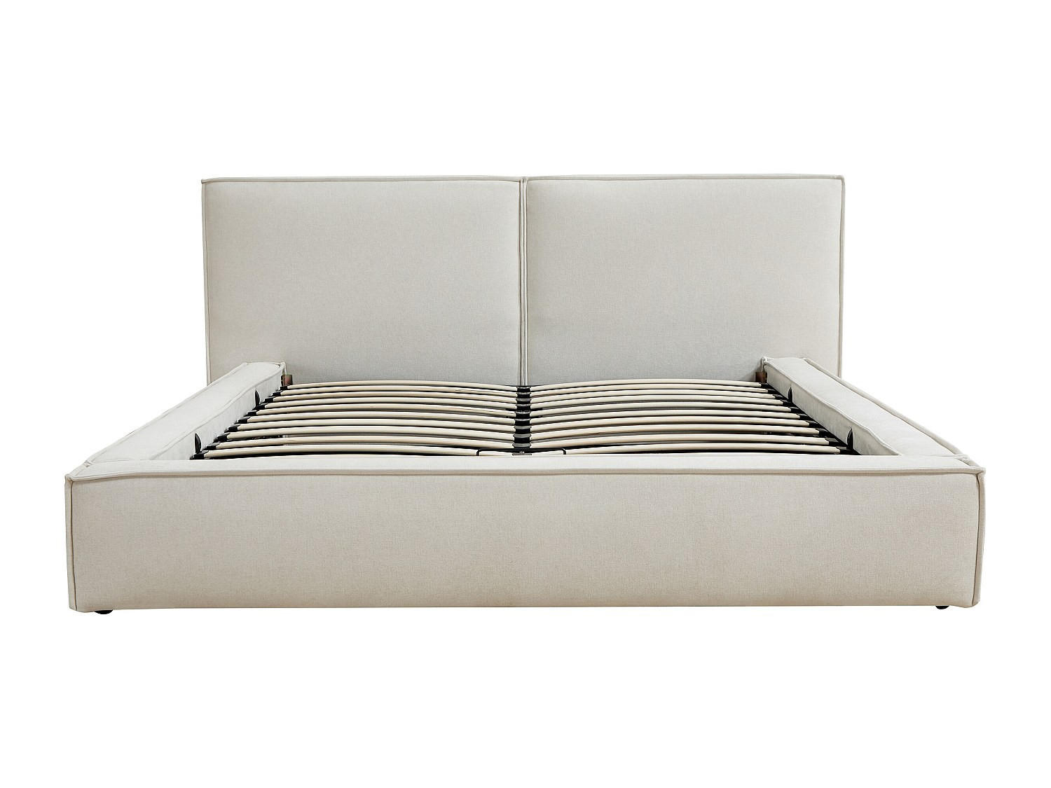 BETT mit Bettkasten - 2 Personen - Stoff - Beige - - Beige, Textil (160/200cm) - Vente-Unique