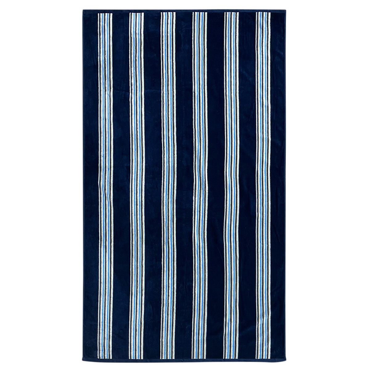 STRANDTUCH Frottee Velours Jacquard Milonga Marineblau 90x170 400g/m² - Blau, Textil (90/170cm) - LE COMPTOIR DE LA PLAGE