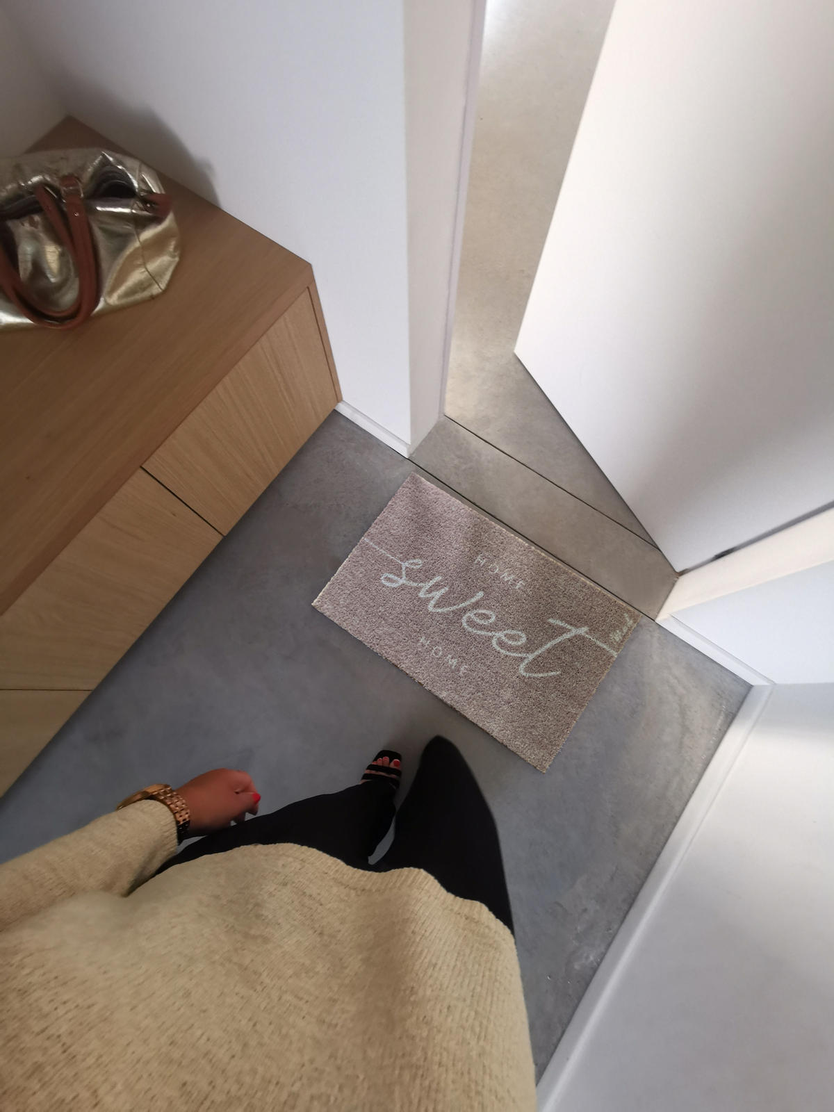 OUTDOOR FUßMATTE "Ines" mit Spruch "home sweet home" Beige-Braun 50 x 75 cm - Beige/Braun, Kunststoff/Textil (50/75cm) - MAD ABOUT MATS