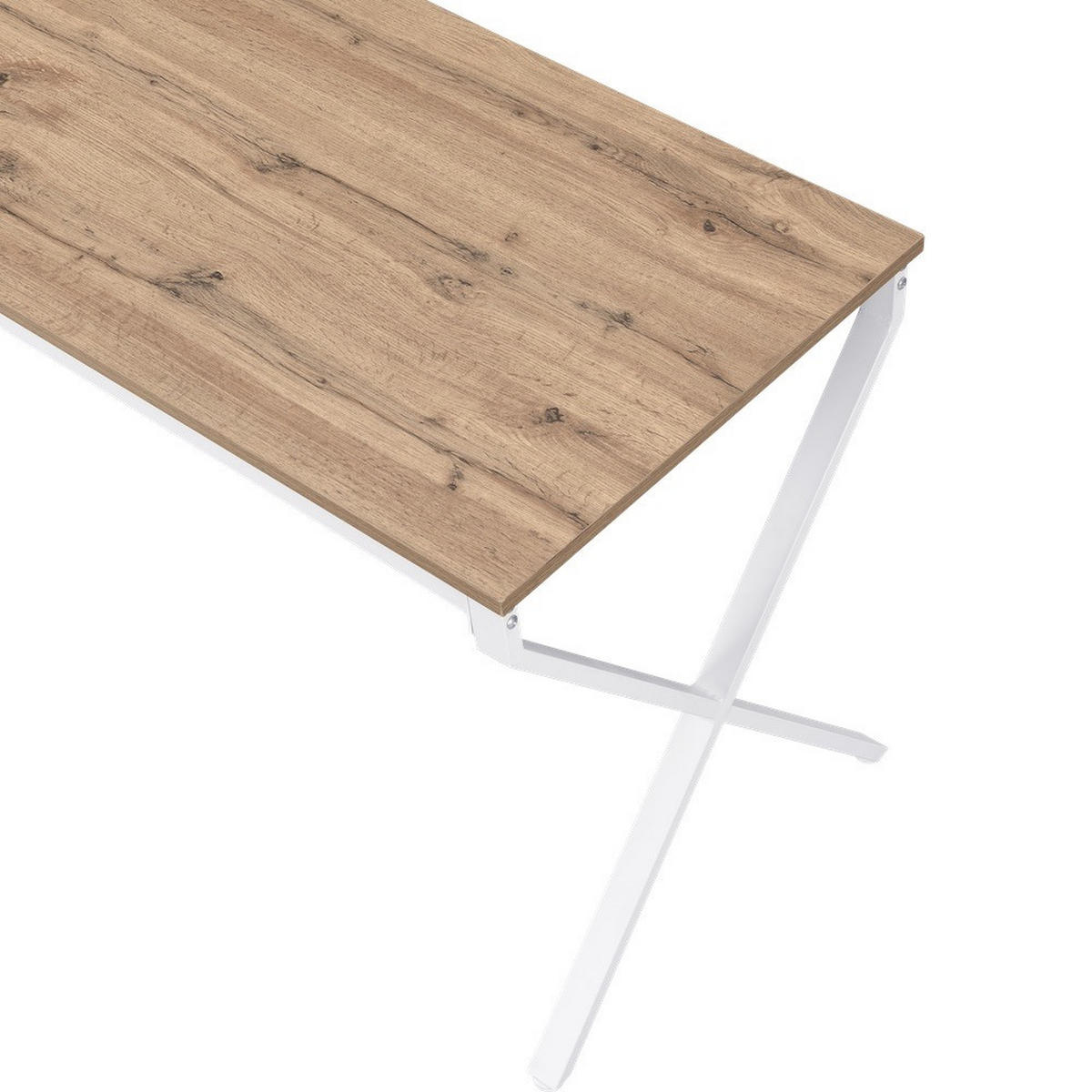 ESSTISCH SAMUEL, Eiche, 120/60/76 cm - Eichefarben/Weiß, Holzwerkstoff/Metall (60/120/76cm) - B&D Home