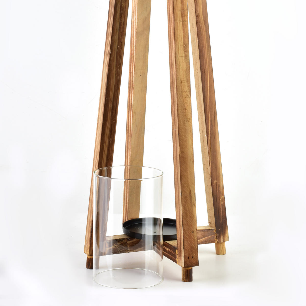 LATERNE Levi braun 15.5/15.5/53 cm Holz - Braun, Holz (15.5/53/15.5cm) - Mondex