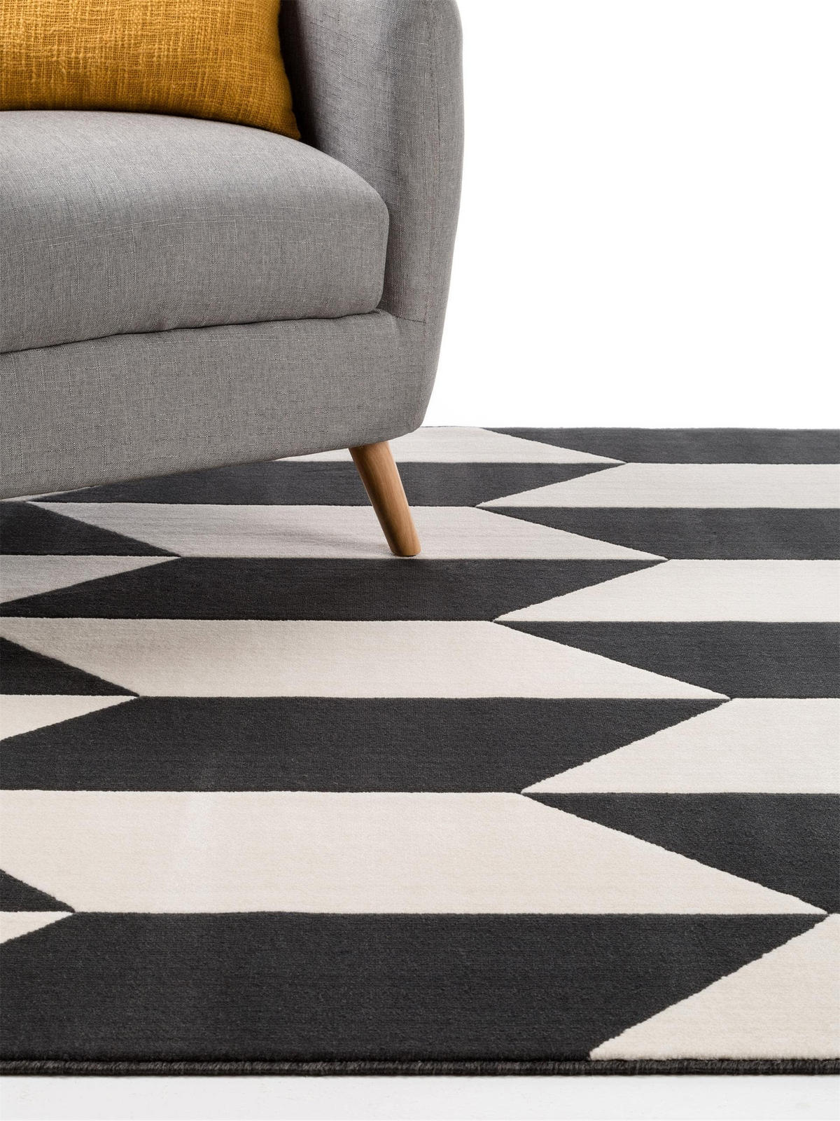 TEPPICH Dessert Schwarz/Weiß 140x200 cm - Schwarz, Textil (140/200cm) - benuta Pop