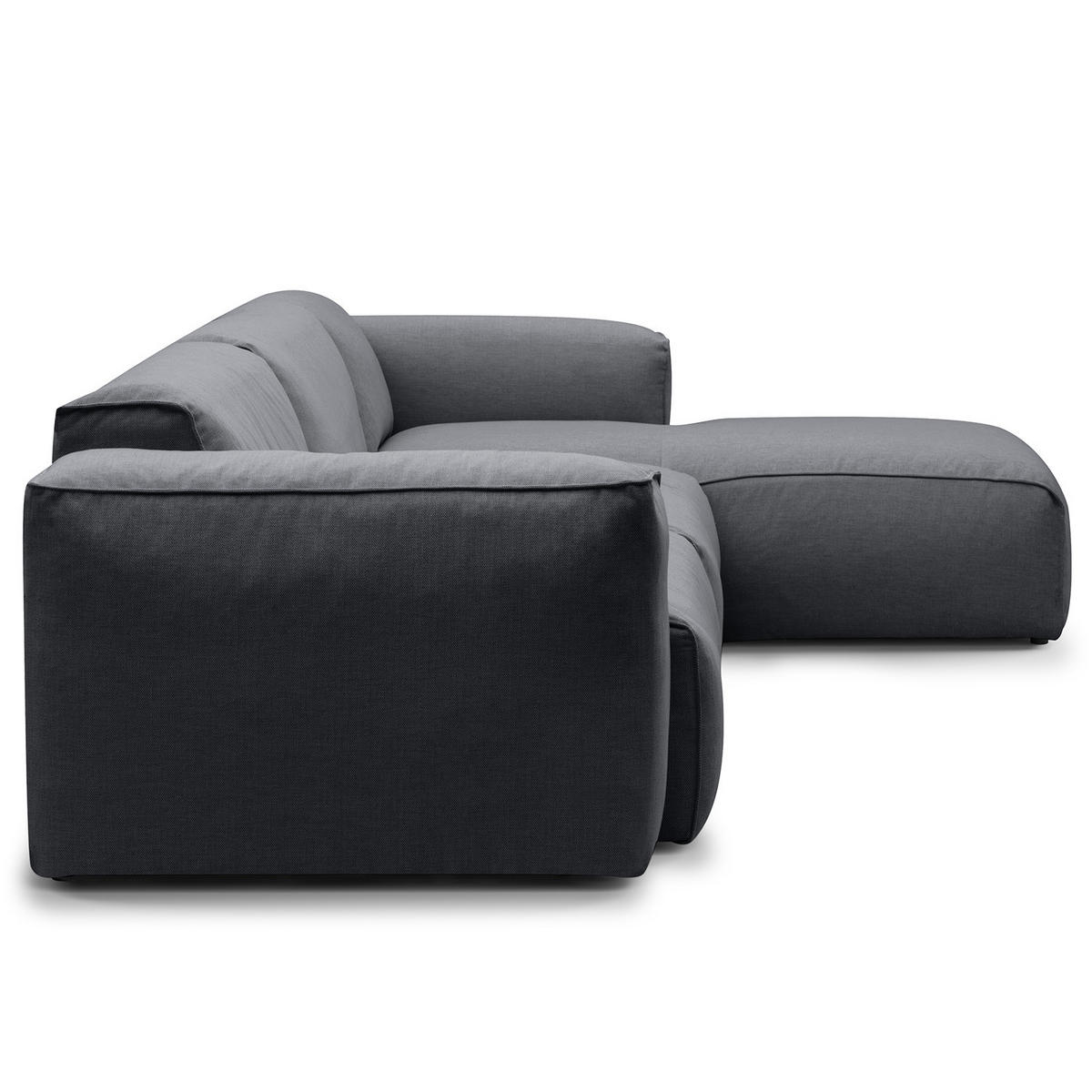 3-SITZER ECKSOFA mit Longchair - Schwarz/Grau, Kunststoff/Textil (317/173cm) - home24