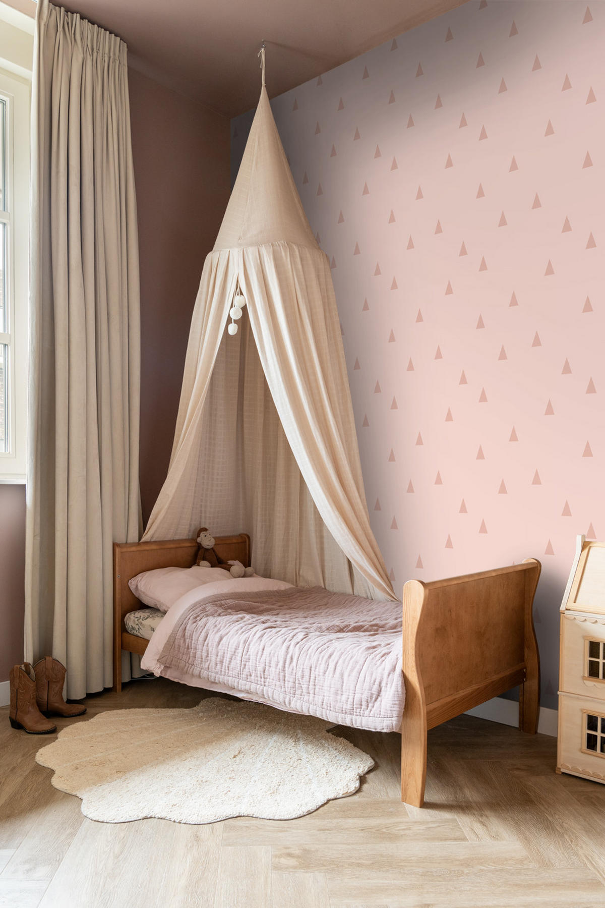 TAPETE grafische Dreiecke 53 cm x 10.05 m - Pink, Papier (53/0.1cm) - ESTAhome