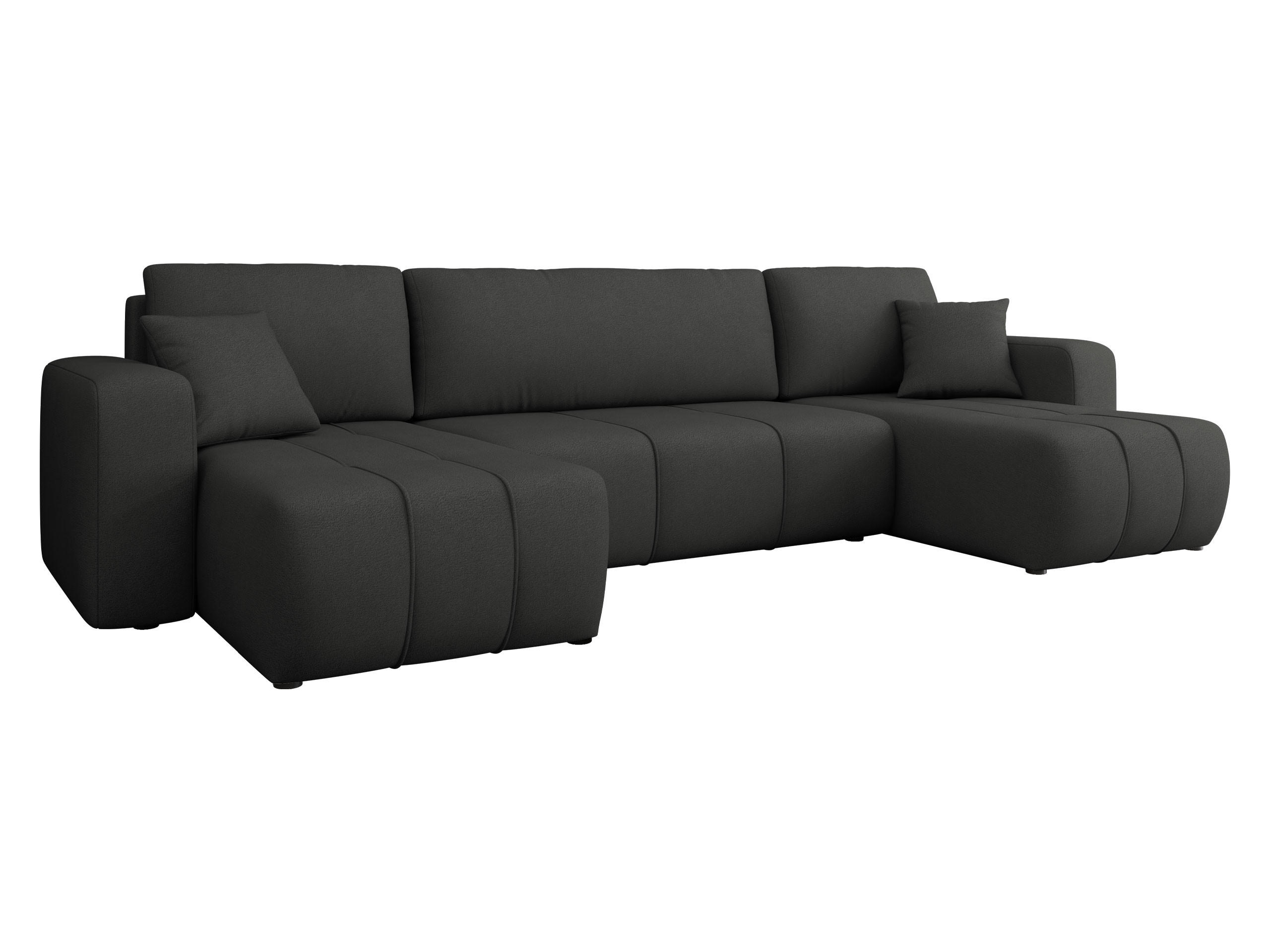 CANAPEA ÎN FORMĂ DE U Furyn U - negru, material plastic/material textil (312/82/145cm) - MIRJAN24