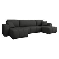CANAPEA ÎN FORMĂ DE U Furyn U - negru, material plastic/material textil (312/82/145cm) - MIRJAN24