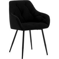ESSZIMMERSTUHL ergonomisch, aus Samt, Schwarz - Schwarz, Kunststoff/Textil (56/83.5/53cm) - Woltu