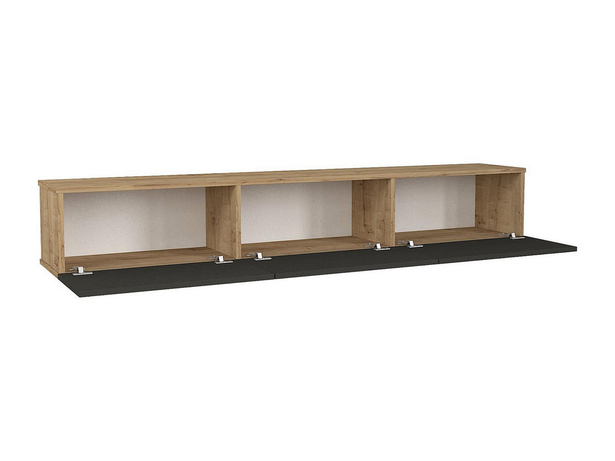 TV-HÄNGESCHRANK - 180cm x 29.5cm - Holzspan - anthrazitgrau, naturfarben hell - VIKILA - Anthrazit, Holz (180/29.5/29.5cm) - Vente-Unique