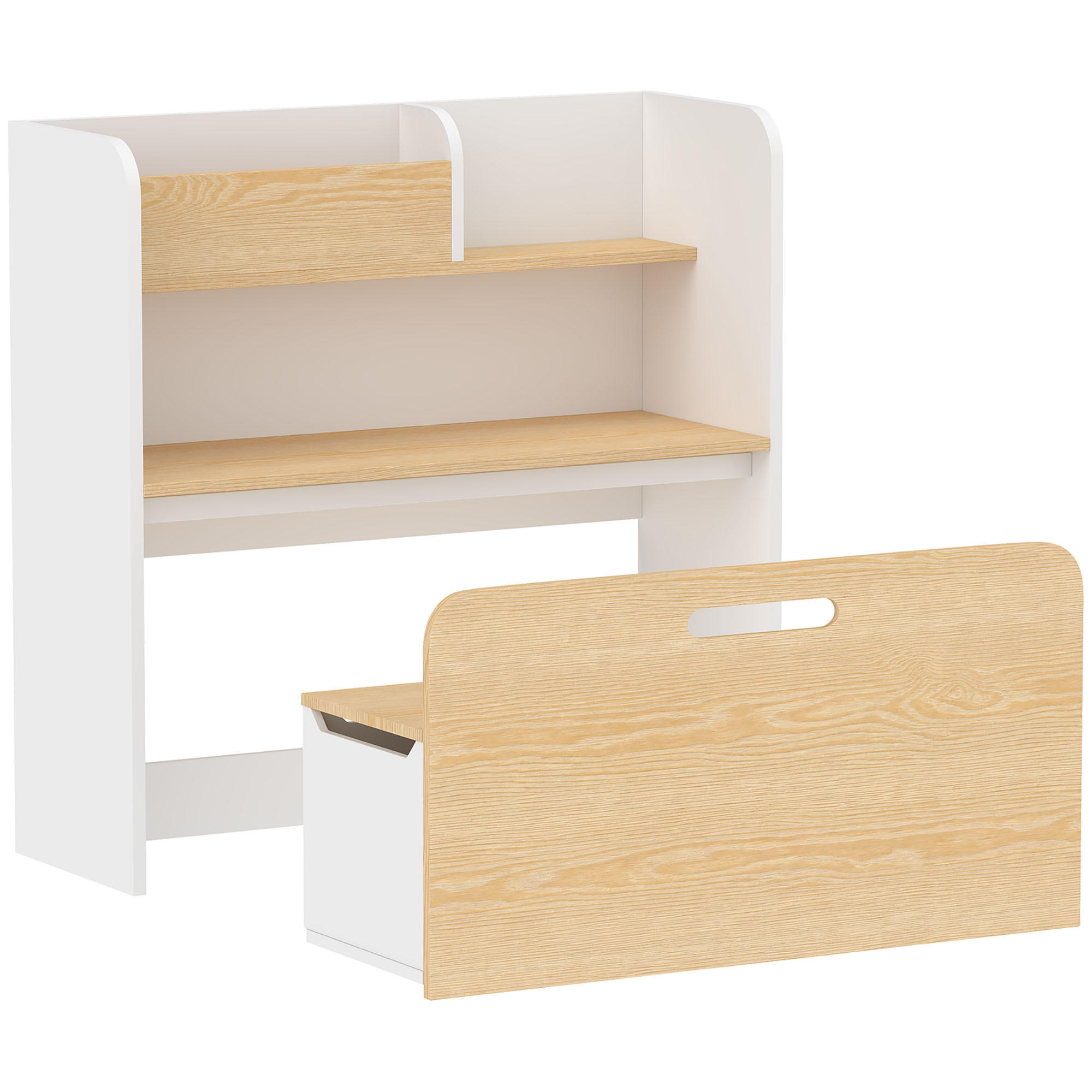 Aiyaplay Kindertisch-Mit-Stuhl Weiß 29x80x80 cm