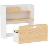 KINDERTISCH-MIT-STUHL 2er Set MDF Weiß - Weiß, Holzwerkstoff (29/80/80cm) - AIYAPLAY
