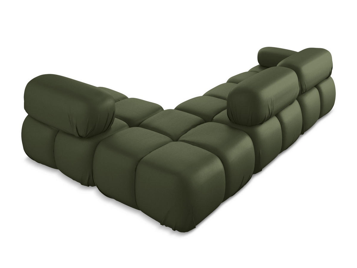 ECKSOFA Rechts Kunstleder Grün - Schwarz/Grün, Leder/Kunststoff (285/190cm) - Makamii