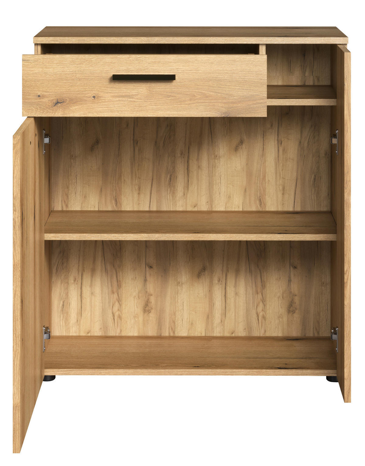 FLURKOMMODE Evoke Eiche 80 x 89 cm, Schuhschrank in modernem Stil - Eichefarben/Schwarz, Holzwerkstoff/Kunststoff (80/89/36cm) - Top.Furn