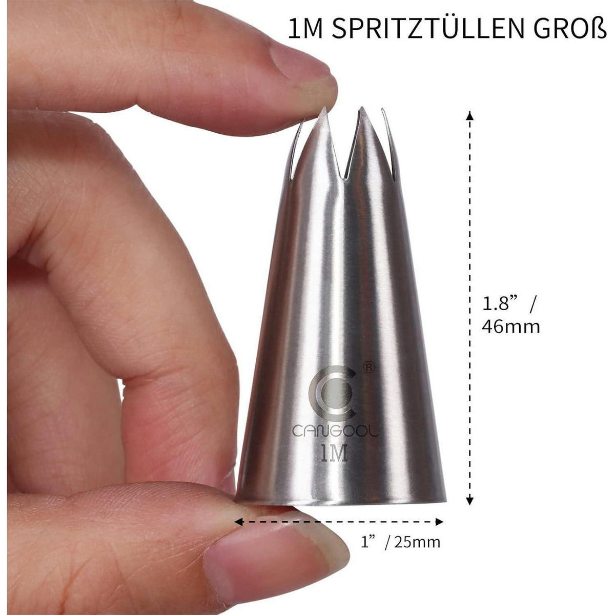 SPRITZTÜLLEN Set 4-teilig Edelstahl 304 - Silberfarben, Metall (2.5/4.6/4.6cm)