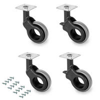 ROLLEN Hole 2 mit Montageplatte, Durchmesser 60mm, Stahl und Kunststoff, Kunststoff grau 4er-set - Grau, Metall (12/12/18.5cm) - EMUCA