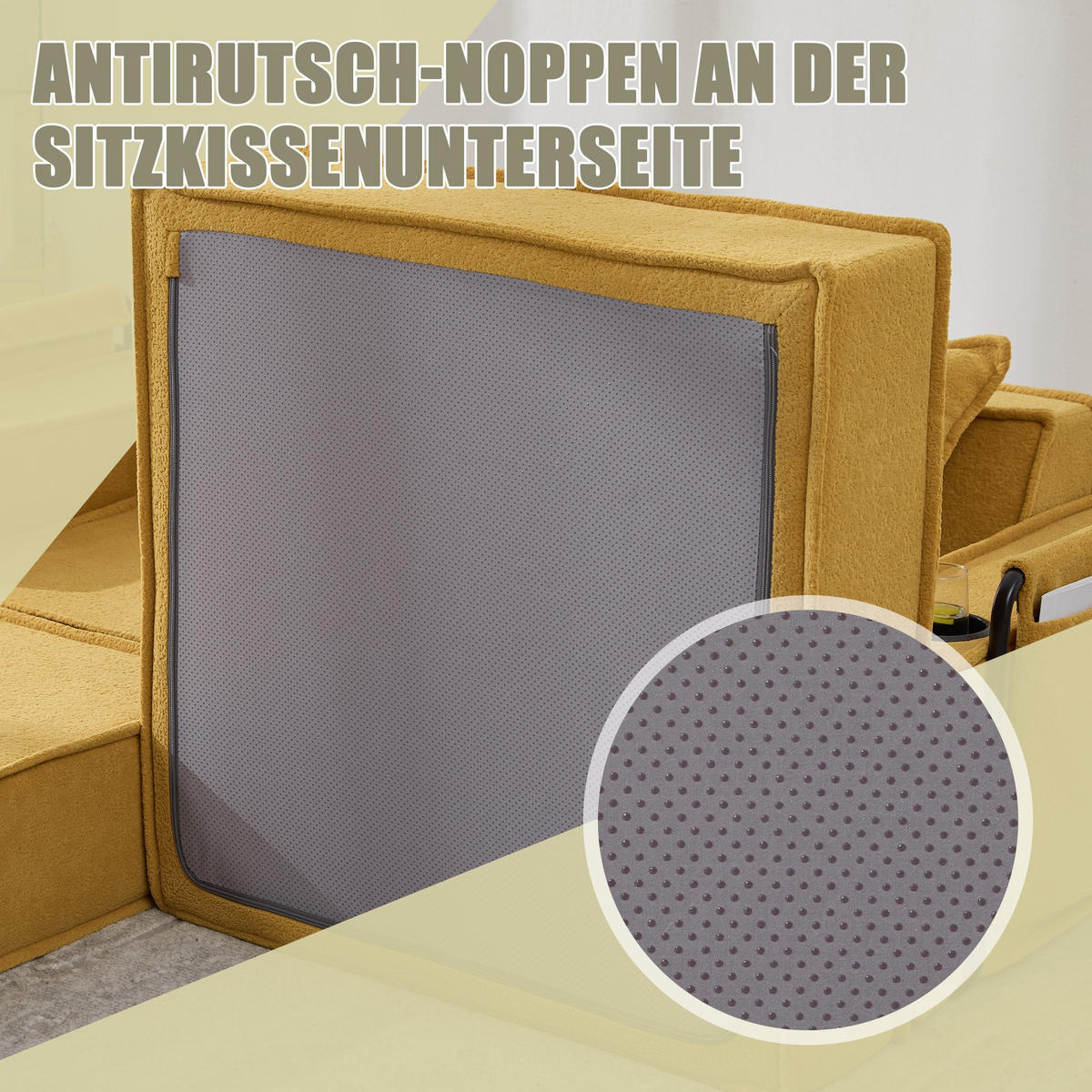 SCHLAFSOFA Zweisitzer mit Schlaffunktion,ausziehbar,Modulares Design,Chenille,Gelb - Gelb, Textil (162/42/54cm) - LVHOM