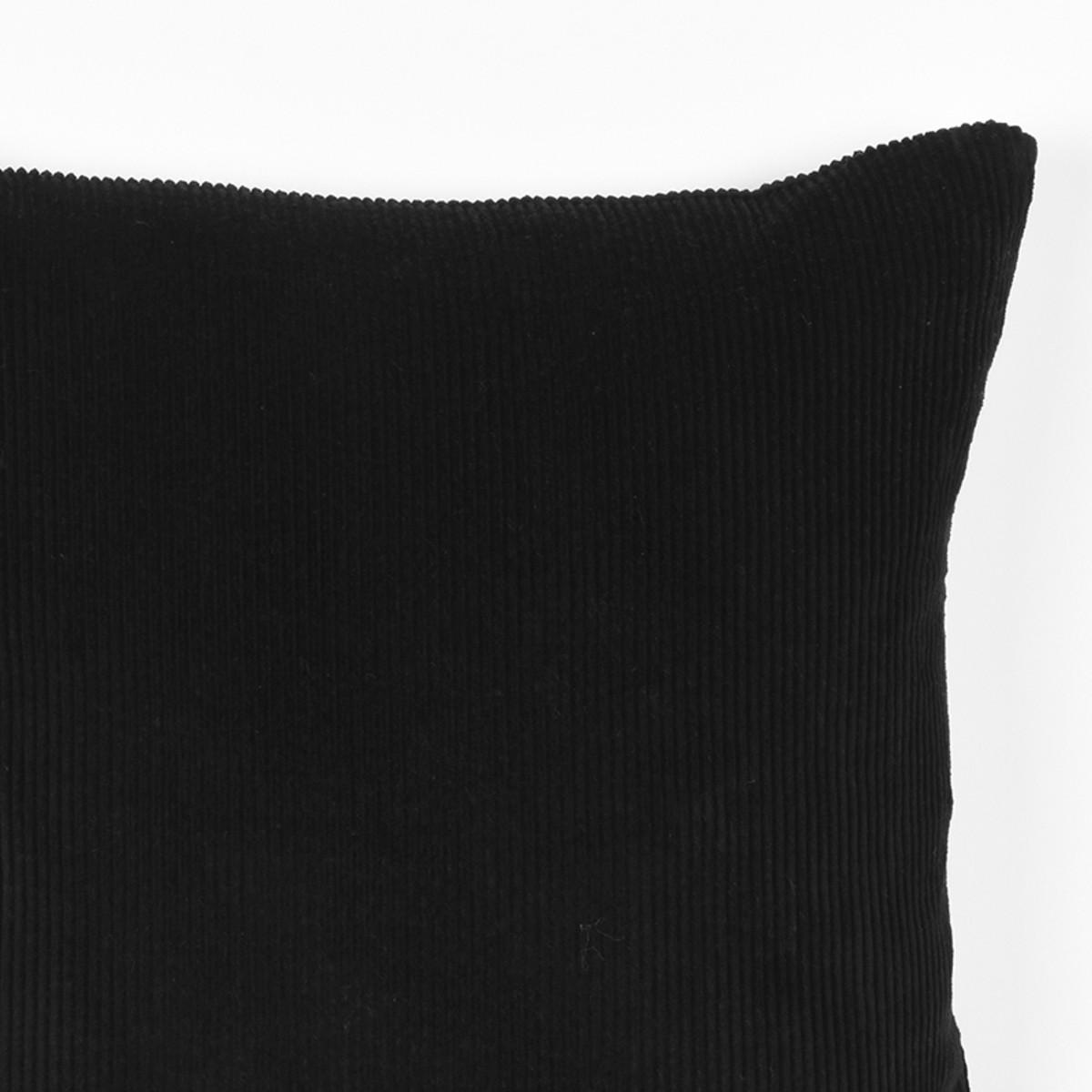 DEKOKISSEN Rippe Schwarz 15/45/45 cm - Schwarz, Textil (45/15cm) - LABEL51
