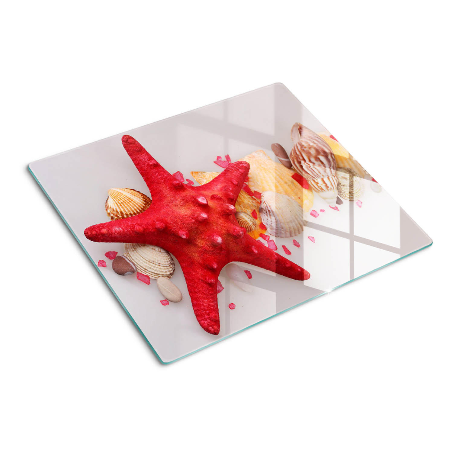 GLASPLATTE 60x52 cm Seesternschalen - Rot, Glas (60/52cm) - TULUP