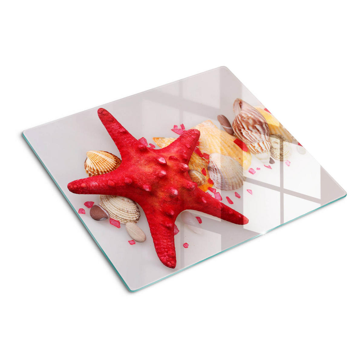 GLASPLATTE 60x52 cm Seesternschalen - Rot, Glas (60/52cm) - TULUP