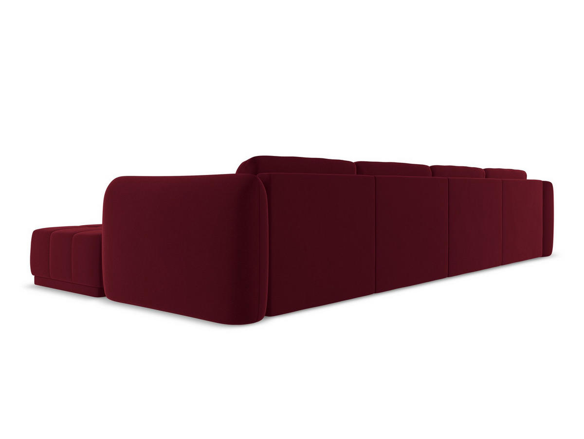 WOHNLANDSCHAFT Samt Stoff Rot - Bordeaux/Rot, Kunststoff/Textil (370/74/170cm) - Makamii