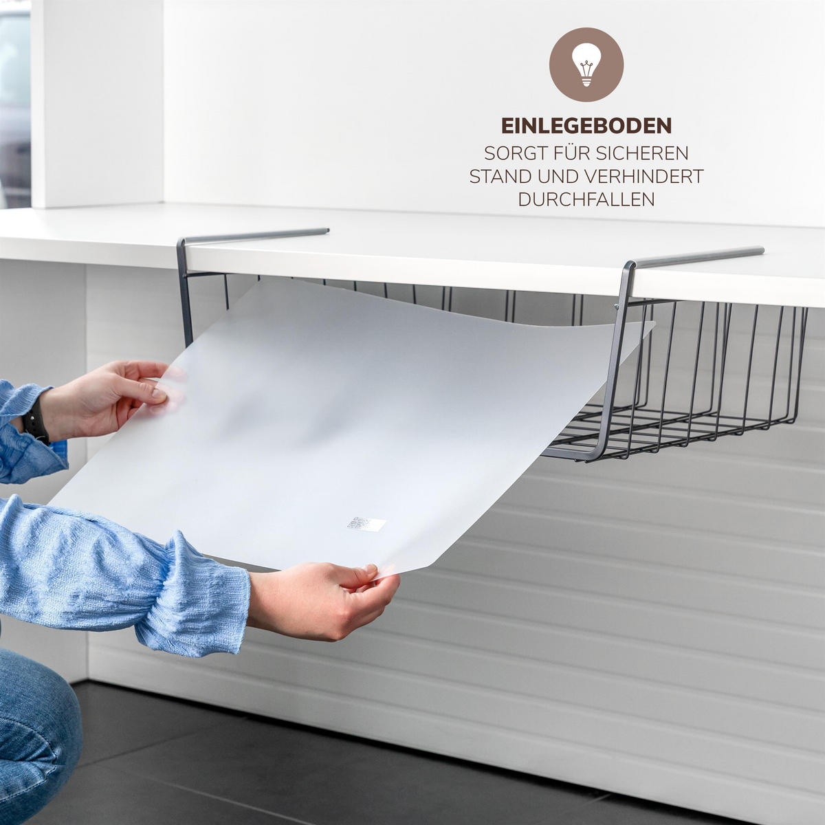 MAXI-SCHRANKKORB, grau - Grau, Metall (61/20/45.5cm) - eluno