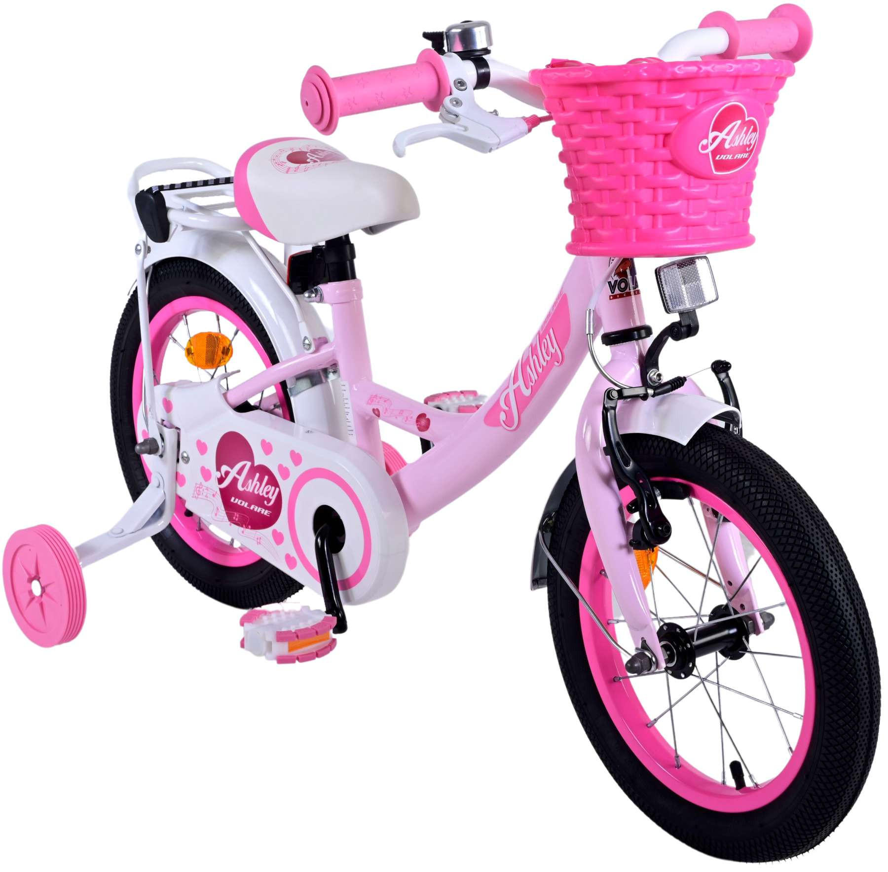 KINDERFAHRRAD Ashley - Mädchen - 14 Zoll - Rücktritt + Handbremse - Rosa - Hellrosa, Metall (46cm) - TPFSports