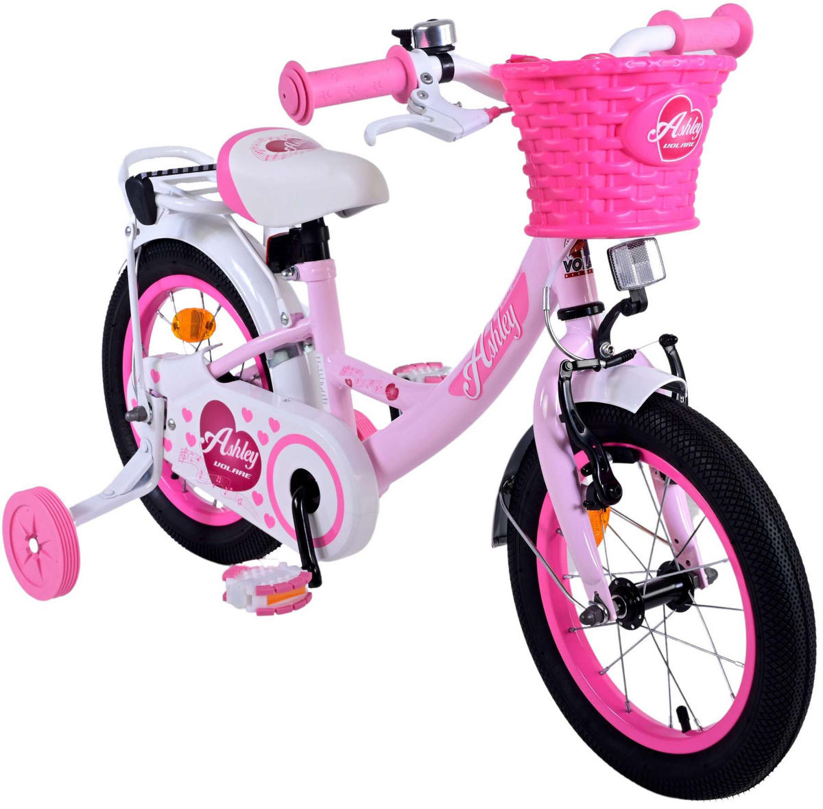 KINDERFAHRRAD Ashley - Mädchen - 14 Zoll - Rücktritt + Handbremse - Rosa - Hellrosa, Metall (46cm) - TPFSports