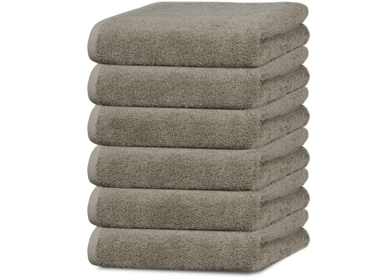 HANDTÜCHER, 6er-Set, 50x100 cm, 100% Baumwolle, Braun - Fango, Textil (50/100cm) - Zollner